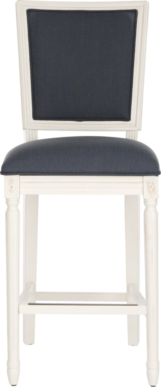 Safavieh Buchanan Rectangle Bar Stool Navy and Distressed White Furniture main image