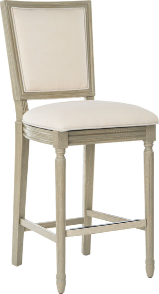 Safavieh Buchanan Rectangle Bar Stool Light Beige and Rustic Grey  Feature