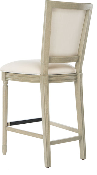 Safavieh Buchanan Rectangle Bar Stool Light Beige and Rustic Grey Furniture 