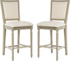 Safavieh Buchanan Rectangle Bar Stool Light Beige and Rustic Grey Furniture 
