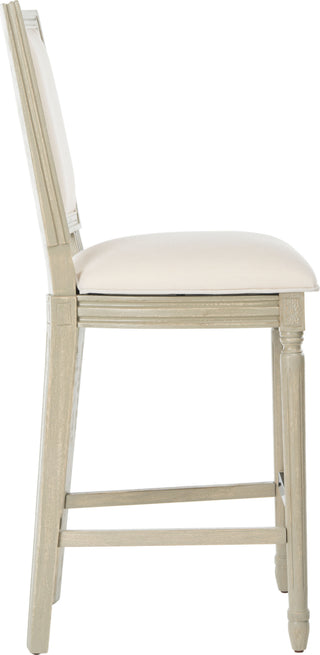 Safavieh Buchanan Rectangle Bar Stool Light Beige and Rustic Grey Furniture 