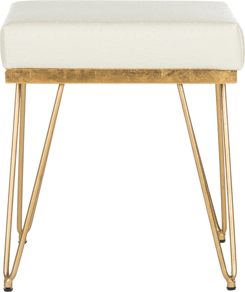 Safavieh Jenine Faux Ostrich Square Bench Cream Furniture main image