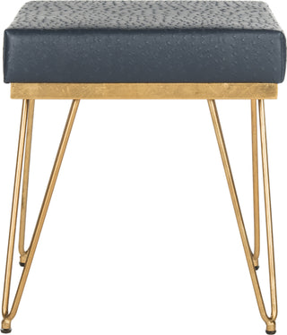 Safavieh Jenine Faux Ostrich Square Bench Navy Furniture main image