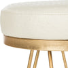 Safavieh Jenine Faux Ostrich Round Bench Cream Furniture 