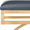 Safavieh Moon Arc Bench Navy and Gold Furniture 