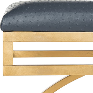 Safavieh Moon Arc Bench Navy and Gold Furniture 