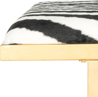 Safavieh Millie Loft Bench/Coffee Table Zebra and Gold Furniture 