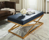 Safavieh Alexes Faux Ostrich Bench Navy and Gold Furniture  Feature