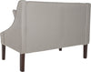 Safavieh Zoey Linen Settee With Silver Nailheads Taupe and Espresso Furniture 