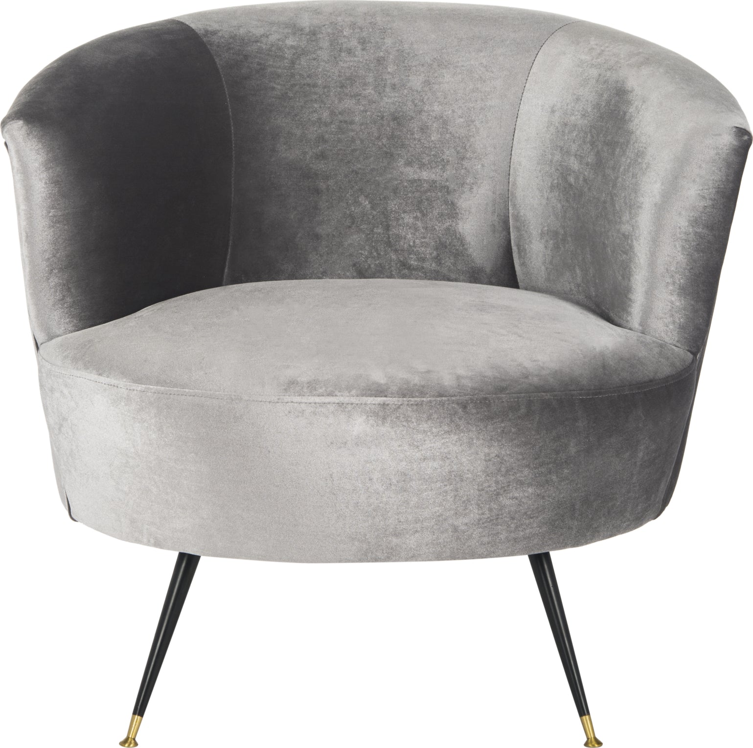 Safavieh Arlette Velvet Retro Mid Century Accent Chair Grey Furniture main image