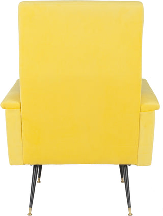 Safavieh Aida Velvet Retro Mid Century Accent Chair Yellow Furniture 