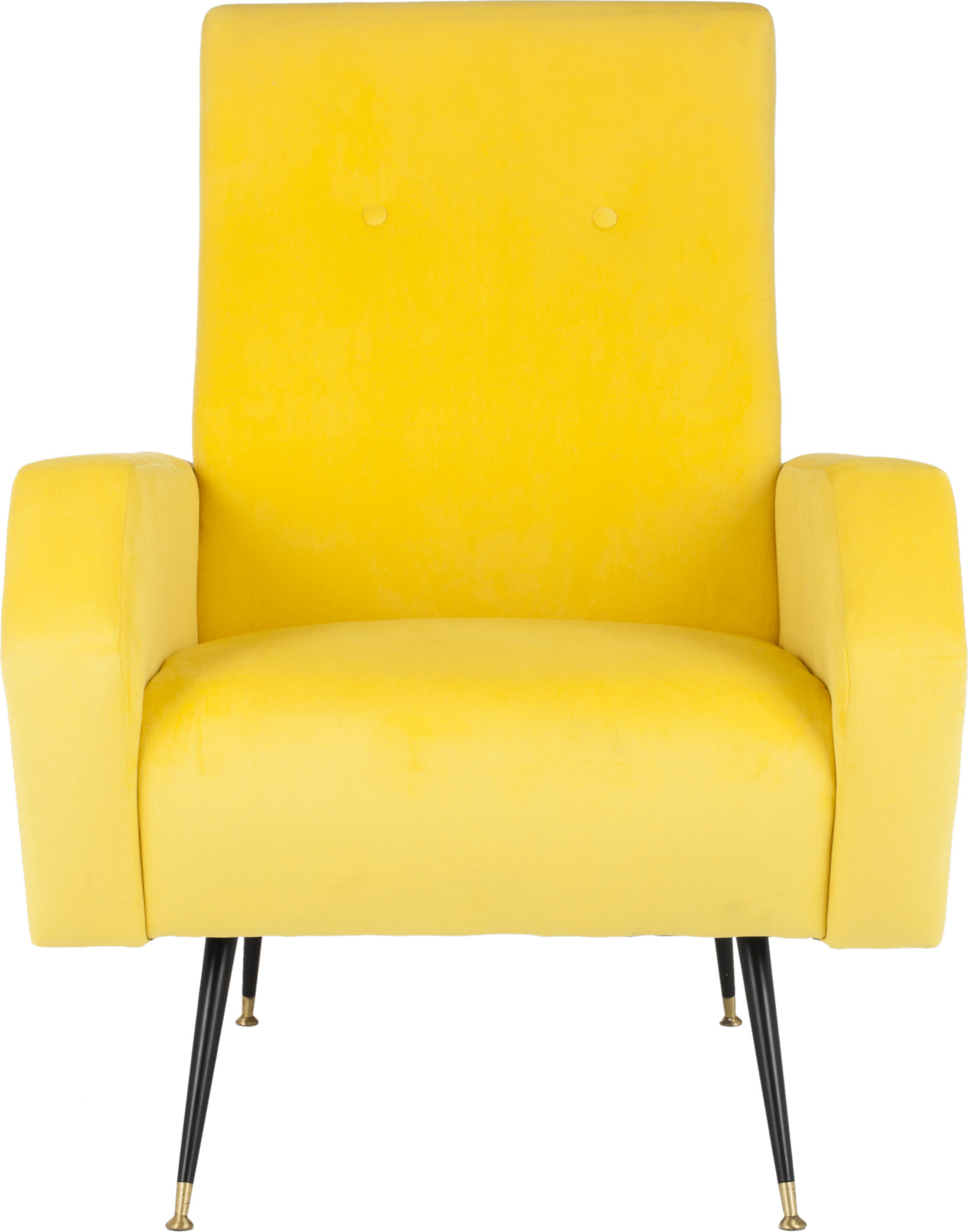 Safavieh Aida Velvet Retro Mid Century Accent Chair Yellow Furniture main image