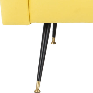 Safavieh Aida Velvet Retro Mid Century Accent Chair Yellow Furniture 