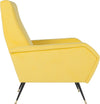 Safavieh Aida Velvet Retro Mid Century Accent Chair Yellow Furniture 