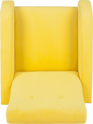 Safavieh Aida Velvet Retro Mid Century Accent Chair Yellow Furniture 