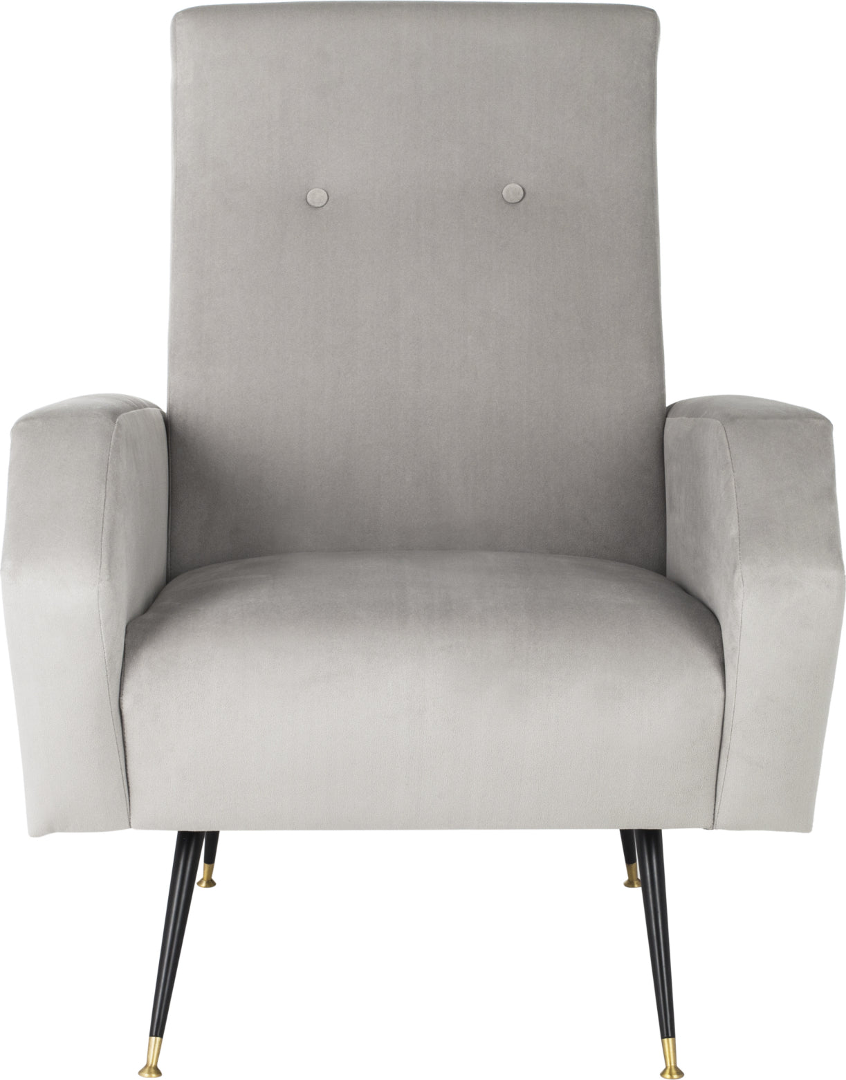 Safavieh Aida Velvet Retro Mid Century Accent Chair Grey Furniture main image