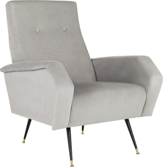 Safavieh Aida Velvet Retro Mid Century Accent Chair Grey Furniture 