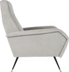 Safavieh Aida Velvet Retro Mid Century Accent Chair Grey Furniture 