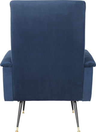 Safavieh Aida Velvet Retro Mid Century Accent Chair Navy Furniture 