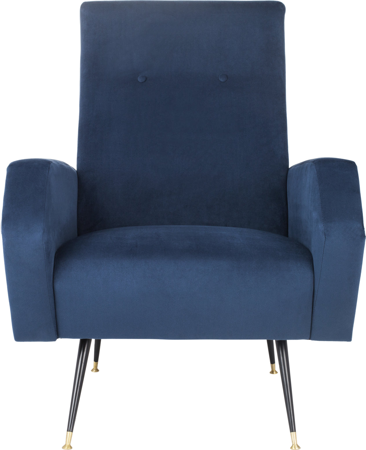 Safavieh Aida Velvet Retro Mid Century Accent Chair Navy Furniture main image