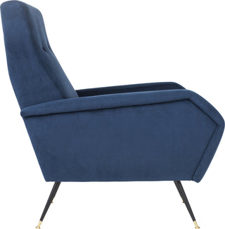 Safavieh Aida Velvet Retro Mid Century Accent Chair Navy Furniture 