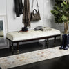 Safavieh Elita Velvet Gold Cap Bench Beige and Espresso  Feature