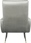 Safavieh Elicia Velvet Retro Mid Century Accent Chair Light Grey Furniture 