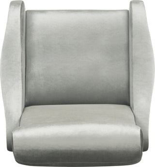 Safavieh Elicia Velvet Retro Mid Century Accent Chair Light Grey Furniture 