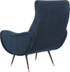 Safavieh Elicia Velvet Retro Mid Century Accent Chair Navy Furniture 