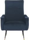 Safavieh Elicia Velvet Retro Mid Century Accent Chair Navy Furniture main image