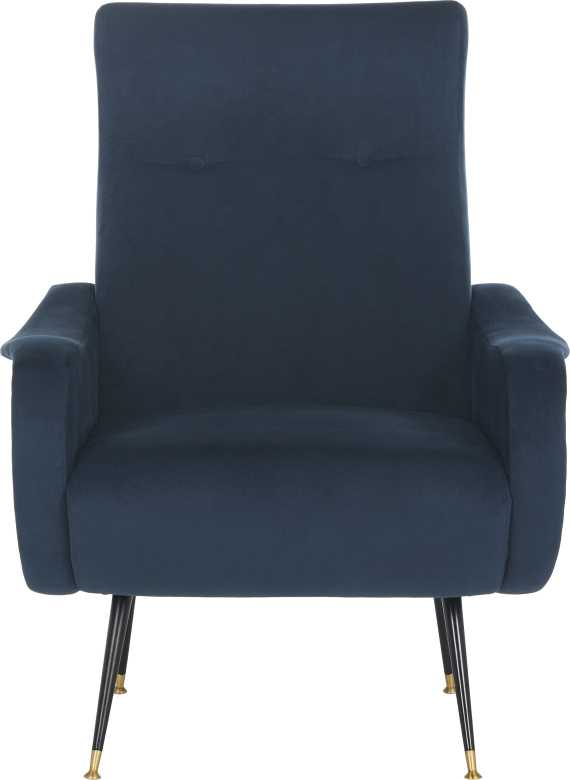 Safavieh Elicia Velvet Retro Mid Century Accent Chair Navy Furniture main image