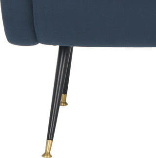 Safavieh Elicia Velvet Retro Mid Century Accent Chair Navy Furniture 