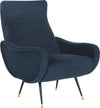 Safavieh Elicia Velvet Retro Mid Century Accent Chair Navy Furniture 