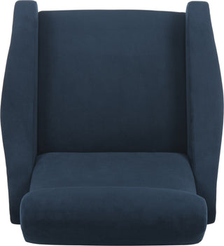 Safavieh Elicia Velvet Retro Mid Century Accent Chair Navy Furniture 