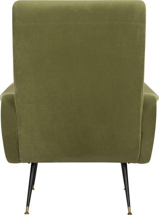 Safavieh Elicia Velvet Retro Mid Century Accent Chair Hunter Green Furniture 