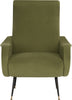 Safavieh Elicia Velvet Retro Mid Century Accent Chair Hunter Green Furniture main image