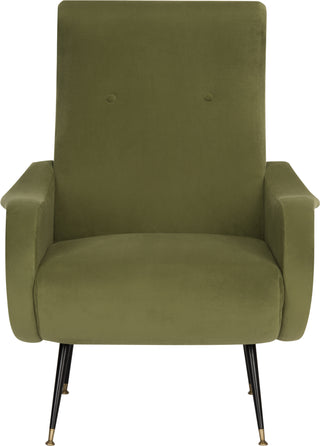 Safavieh Elicia Velvet Retro Mid Century Accent Chair Hunter Green
