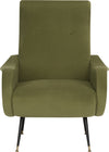 Safavieh Elicia Velvet Retro Mid Century Accent Chair Hunter Green Furniture main image