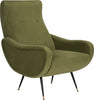 Safavieh Elicia Velvet Retro Mid Century Accent Chair Hunter Green Furniture 