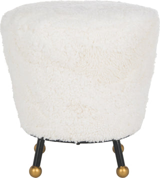 Safavieh Oriana Retro Sheepskin Ottoman Beige Furniture main image