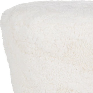 Safavieh Oriana Retro Sheepskin Ottoman Beige Furniture 