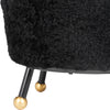 Safavieh Oriana Retro Sheepskin Ottoman Black Furniture 
