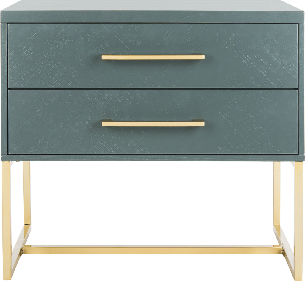 Safavieh Estelle Nightstand Steel Teal Furniture main image