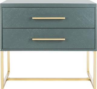 Safavieh Estelle Nightstand Steel Teal Furniture main image