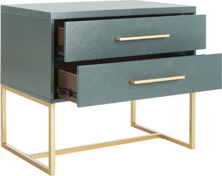 Safavieh Estelle Nightstand Steel Teal Furniture 