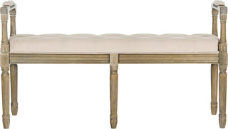 Safavieh Raiden Linen Rustic Oak Bench Beige and Furniture 