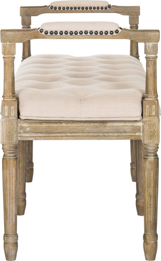 Safavieh Raiden Linen Rustic Oak Bench Beige and Furniture 