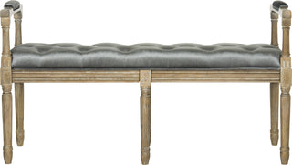 Safavieh Raiden Velvet Rustic Oak Bench Grey and Furniture 