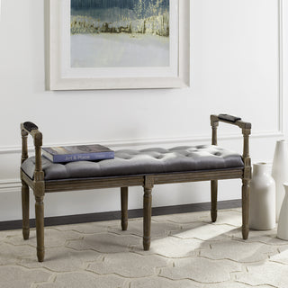 Safavieh Raiden Velvet Rustic Oak Bench Grey  Feature