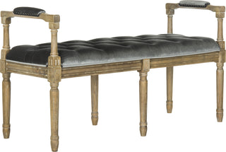 Safavieh Raiden Velvet Rustic Oak Bench Grey and Furniture 